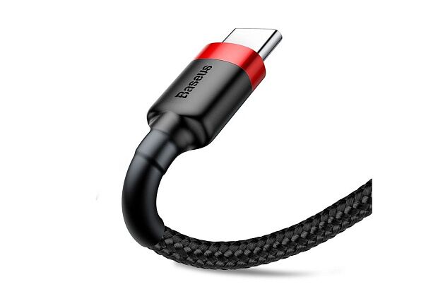 Кабель Baseus Cafule Cable USB For Type-C 3A 1M CATKLF-B91 (BlackRed) - 2
