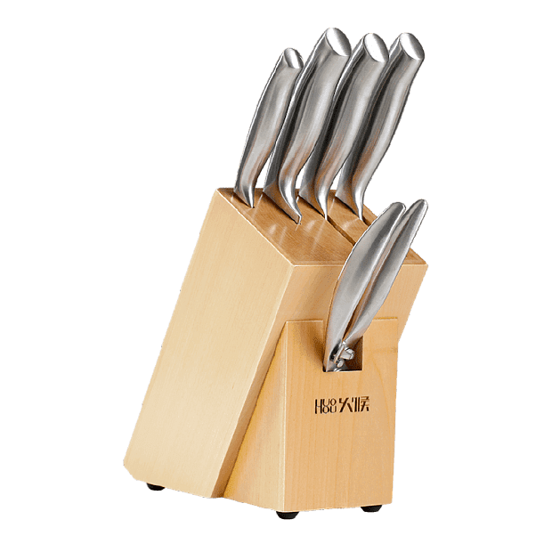 Набор ножей с подставкой HuoHou Nano Steel Knife Set 6 in 1 (Silver/Серебристый) - 1